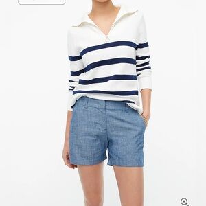 NWT J Crew 5" classic blue chambray short size 0